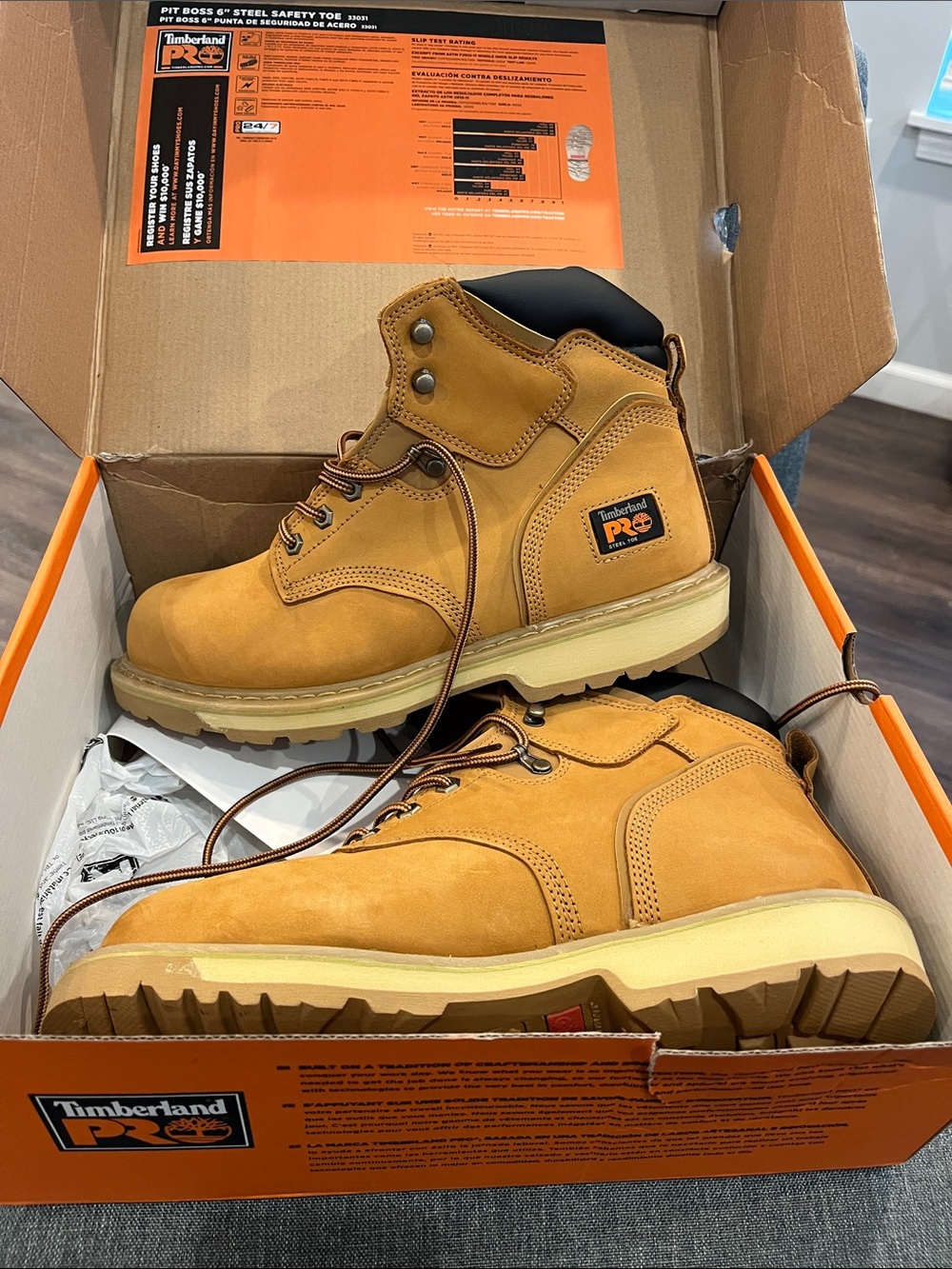 Timberland PRO Wheat/Tan Men's Steel Toe Work Boots